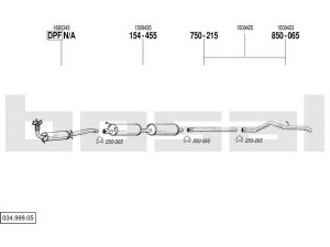 BOSAL 034.999.05 išmetimo sistema 
 Išmetimo sistema -> Išmetimo sistema, visa