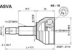 ASVA NS-16 jungčių komplektas, kardaninis velenas 
 Ratų pavara -> Sujungimai/komplektas
39100-06R00, 39100-55E01, 39100-73N00