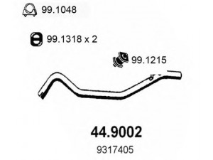 ASSO 44.9002 išleidimo kolektorius 
 Išmetimo sistema -> Išmetimo vamzdžiai
832407, 9317405