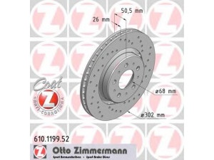 ZIMMERMANN 610.1199.52 stabdžių diskas 
 Dviratė transporto priemonės -> Stabdžių sistema -> Stabdžių diskai / priedai
272 276, 31262095