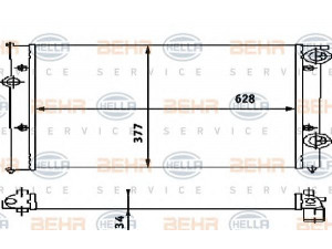 HELLA 8MK 376 714-681 radiatorius, variklio aušinimas 
 Aušinimo sistema -> Radiatorius/alyvos aušintuvas -> Radiatorius/dalys
1H0 121 253 AE, 1H0 121 253 AE