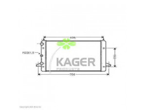 KAGER 31-1213 radiatorius, variklio aušinimas 
 Aušinimo sistema -> Radiatorius/alyvos aušintuvas -> Radiatorius/dalys
7M0121253D, 95VW8005BB