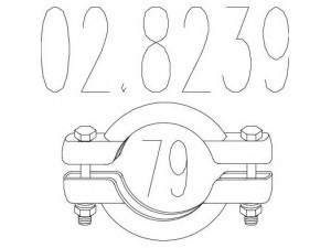 MTS 02.8239 vamzdžių sujungimas, išmetimo sistema 
 Dviratė transporto priemonės -> Išmetimo sistema -> Atskiros surinkimo dalys -> Gnybtas
171344, 171369
