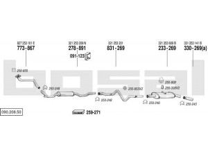 BOSAL 090.208.50 išmetimo sistema 
 Išmetimo sistema -> Išmetimo sistema, visa