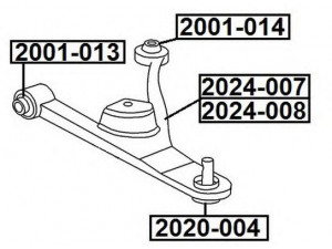 ASVA 2001-013 valdymo svirties/išilginių svirčių įvorė 
 Ašies montavimas/vairavimo mechanizmas/ratai -> Valdymo svirtis/pasukamosios svirties sujungimas -> Montavimas/sutvirtinimas
05272236AC, 05272237AC