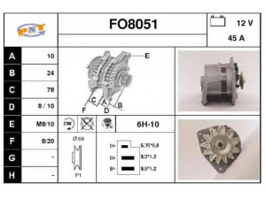 SNRA FO8051 kintamosios srovės generatorius 
 Elektros įranga -> Kint. sr. generatorius/dalys -> Kintamosios srovės generatorius
77FB10300GB