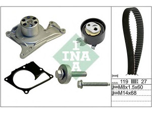 INA 530 0607 30 vandens siurblio ir paskirstymo diržo komplektas 
 Aušinimo sistema -> Vandens siurblys/tarpiklis -> Vandens siurblys