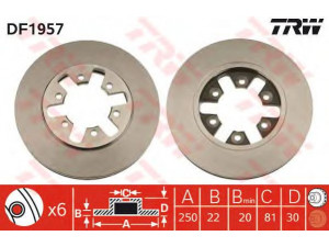 TRW DF1957 stabdžių diskas 
 Dviratė transporto priemonės -> Stabdžių sistema -> Stabdžių diskai / priedai
4020209W01, 4020609W00, 4020609W01