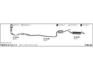 IMASAF 525000115 išmetimo sistema 
 Išmetimo sistema -> Išmetimo sistema, visa
