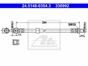 ATE 24.5148-0354.3 stabdžių žarnelė 
 Stabdžių sistema -> Stabdžių žarnelės
2T14-2282-BB, 2T14-2282-BC, 4370933