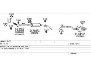 MTS C380840016273 išmetimo sistema 
 Išmetimo sistema -> Išmetimo sistema, visa