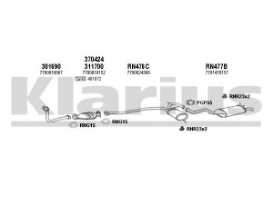 KLARIUS 720612U išmetimo sistema 
 Išmetimo sistema -> Išmetimo sistema, visa