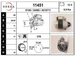 EAI 11451 starteris 
 Elektros įranga -> Starterio sistema -> Starteris
