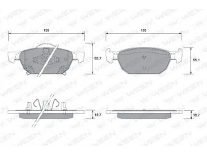 WEEN 151-2570 stabdžių trinkelių rinkinys, diskinis stabdys 
 Techninės priežiūros dalys -> Papildomas remontas
45022TL1G00, 45022TL1G01