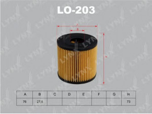 LYNXauto LO-203 alyvos filtras 
 Techninės priežiūros dalys -> Techninės priežiūros intervalai
1N07-14-302, 1N12-14-302, 15201-5M300