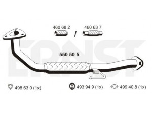 ERNST 550505 išleidimo kolektorius 
 Išmetimo sistema -> Išmetimo vamzdžiai
46 45 9687, 46 47 1570