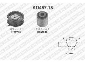 SNR KD457.13 paskirstymo diržo komplektas 
 Techninės priežiūros dalys -> Papildomas remontas
028109243F, 028109244B, 028198119C