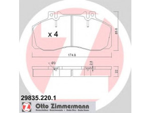 ZIMMERMANN 29835.220.1 stabdžių trinkelių rinkinys, diskinis stabdys 
 Techninės priežiūros dalys -> Papildomas remontas
001 420 1520, 002 420 5720, 002 420 6220