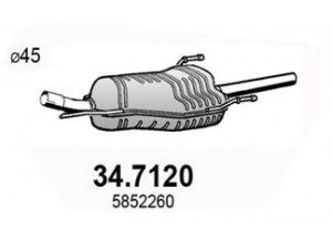 ASSO 34.7120 galinis duslintuvas 
 Išmetimo sistema -> Duslintuvas
5852249, 5852260, 5852432, 5852436