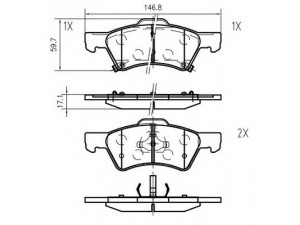 VEMA K641000 stabdžių trinkelių rinkinys, diskinis stabdys 
 Techninės priežiūros dalys -> Papildomas remontas
05019803AA, 05019804AA, 5019803AA
