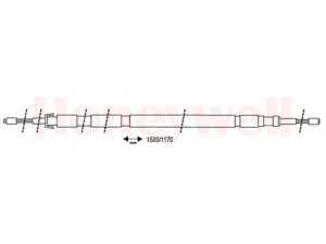 BENDIX 432872B trosas, stovėjimo stabdys 
 Stabdžių sistema -> Valdymo svirtys/trosai
074063, 4745K3