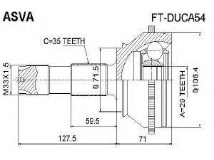 ASVA FT-DUCA54 jungčių komplektas, kardaninis velenas 
 Ratų pavara -> Sujungimai/komplektas
46308403, 46308403
