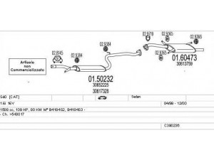 MTS C390236009765 išmetimo sistema 
 Išmetimo sistema -> Išmetimo sistema, visa