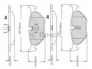 BOSCH F 03B 150 228 stabdžių trinkelių rinkinys, diskinis stabdys 
 Techninės priežiūros dalys -> Papildomas remontas
34 21 1 157 044, 34 21 1 157 334