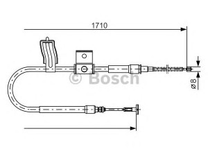 BOSCH 1 987 477 829 trosas, stovėjimo stabdys 
 Stabdžių sistema -> Valdymo svirtys/trosai
46471701