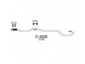 MTS 01.40259 išleidimo kolektorius 
 Išmetimo sistema -> Išmetimo vamzdžiai
1717FA