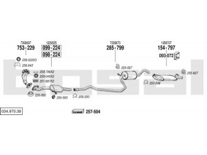 BOSAL 034.970.38 išmetimo sistema 
 Išmetimo sistema -> Išmetimo sistema, visa