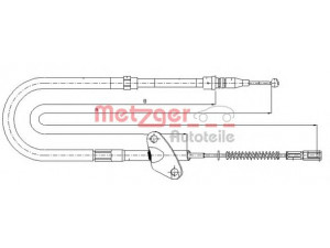 METZGER 10.9871 trosas, stovėjimo stabdys 
 Stabdžių sistema -> Valdymo svirtys/trosai
601 420 3485, 601 420 3785, 601 420 4785