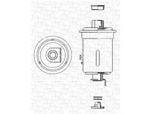 MAGNETI MARELLI 213908905500 kuro filtras 
 Techninės priežiūros dalys -> Papildomas remontas
MB-504746, MB-504753, 23300-87729