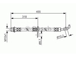 BOSCH 1 987 476 727 stabdžių žarnelė 
 Stabdžių sistema -> Stabdžių žarnelės
90947 02660, 90947 02799, 90947 02912