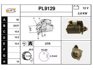 SNRA PL9129 starteris