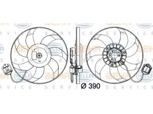HELLA 8EW 351 041-461 ventiliatorius, radiatoriaus 
 Aušinimo sistema -> Oro aušinimas
13 24 1730, 13 33 5062, 13 41 062