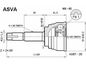 ASVA NS-62 jungčių komplektas, kardaninis velenas
39100-WD200, 39100-WD205, 39101-WD200
