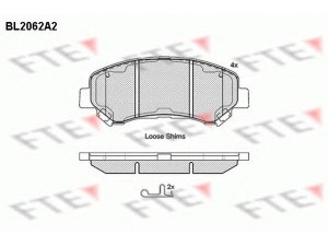 FTE BL2062A2 stabdžių trinkelių rinkinys, diskinis stabdys 
 Techninės priežiūros dalys -> Papildomas remontas
D1060-9N00A, D1060-ET01A, D1060-JD00A