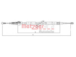 METZGER 10.7506 trosas, stovėjimo stabdys 
 Stabdžių sistema -> Valdymo svirtys/trosai
1J0 609 721AR, 1J0 609 721L, 1J0 609 721R
