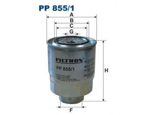 FILTRON PP855/1 kuro filtras 
 Degalų tiekimo sistema -> Kuro filtras/korpusas
16901RJLE01, 16901RMAE00, 2339026140