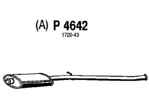 FENNO P4642 vidurinis duslintuvas 
 Išmetimo sistema -> Duslintuvas
1728-43