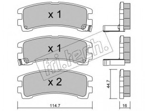 fri.tech. 423.0 stabdžių trinkelių rinkinys, diskinis stabdys 
 Techninės priežiūros dalys -> Papildomas remontas
44060-32G85, 44060-32G86