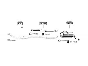 ASMET PE080705 išmetimo sistema 
 Išmetimo sistema -> Išmetimo sistema, visa