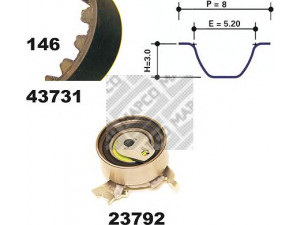 MAPCO 23731 paskirstymo diržo komplektas 
 Techninės priežiūros dalys -> Papildomas remontas
1606 359, 1606 385, 1606 386, 93 188 132