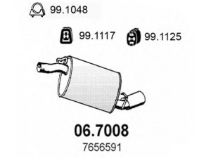 ASSO 06.7008 galinis duslintuvas 
 Išmetimo sistema -> Duslintuvas
50030024, 7649426, 7656591