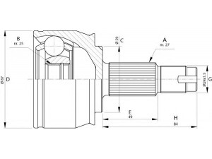 OPEN PARTS CVJ5708.10 jungčių komplektas, kardaninis velenas 
 Ratų pavara -> Sujungimai/komplektas
46308677, 71771177