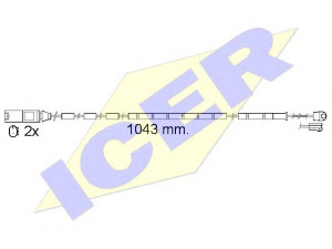 ICER 610560 E C įspėjimo kontaktas, stabdžių trinkelių susidėvėjimas 
 Stabdžių sistema -> Susidėvėjimo indikatorius, stabdžių trinkelės
34 35 6 792 292