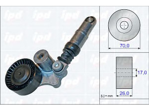 IPD 15-3843 įtempiklio svirtis, V formos rumbuotas diržas 
 Diržinė pavara -> V formos rumbuotas diržas/komplektas -> Įtempiklis
642 200 15 70
