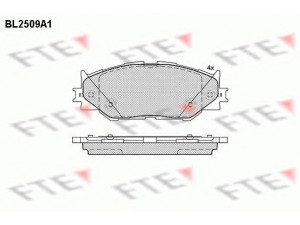 FTE BL2509A1 stabdžių trinkelių rinkinys, diskinis stabdys 
 Techninės priežiūros dalys -> Papildomas remontas
04465-53020, 04465-53020-79, 04465-53040