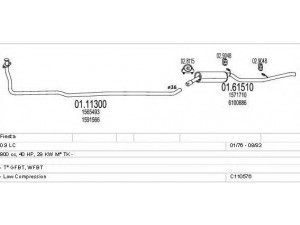 MTS C110576007385 išmetimo sistema 
 Išmetimo sistema -> Išmetimo sistema, visa